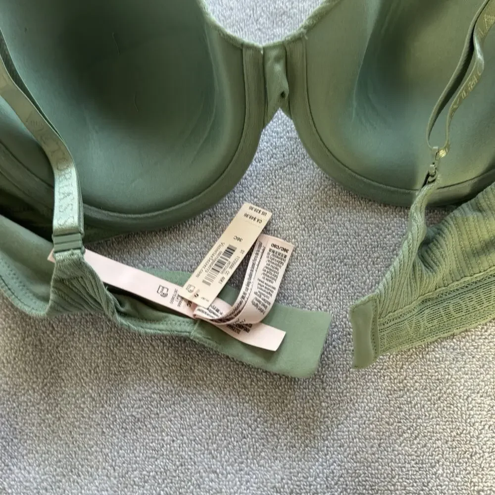 Victoria’s Secret Lightly Lined T-Shirt Bra 36C Sage Green Ribbed New With Tags - Picture 6 of 11